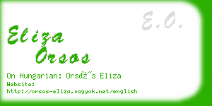 eliza orsos business card